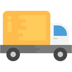 
A shipping van with delivery box sign
