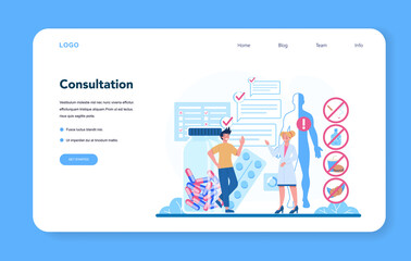 Cardiologist web banner or landing page. Idea of heart care