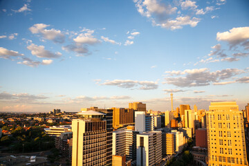 Johannesburg city at dusk.
