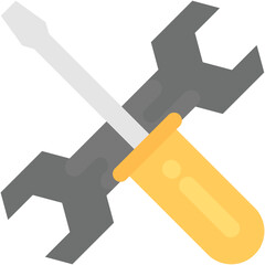 
Service and maintenance tools showing technical assistance, flat icon design
