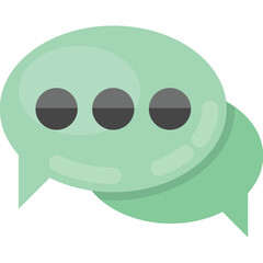 
Two speech balloons with ellipsis flat vector icon design
