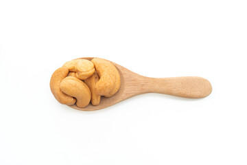 Cashew nuts on white background