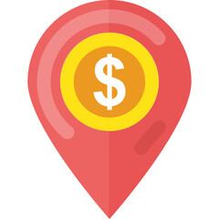 
A dollar sign inside map locator 
