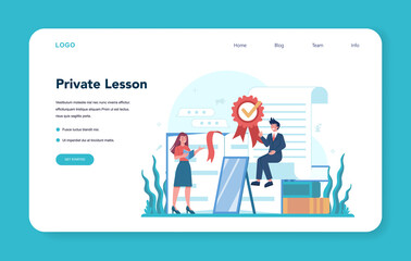 Rhetoric or elocution specialist web banner or landing page.