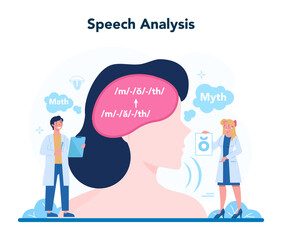 Speech therapist concept. Didactic correction and treatment idea.