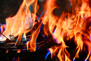 fire in the fireplace