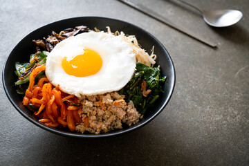 Korean spicy salad with rice - traditionally Korean food, Bibimbap