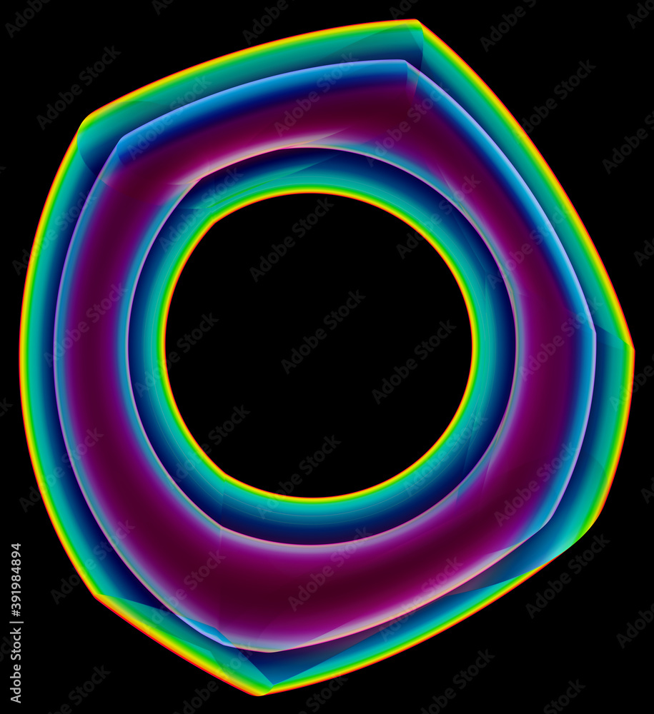 Poster fashionable 3d shape abstraction for design