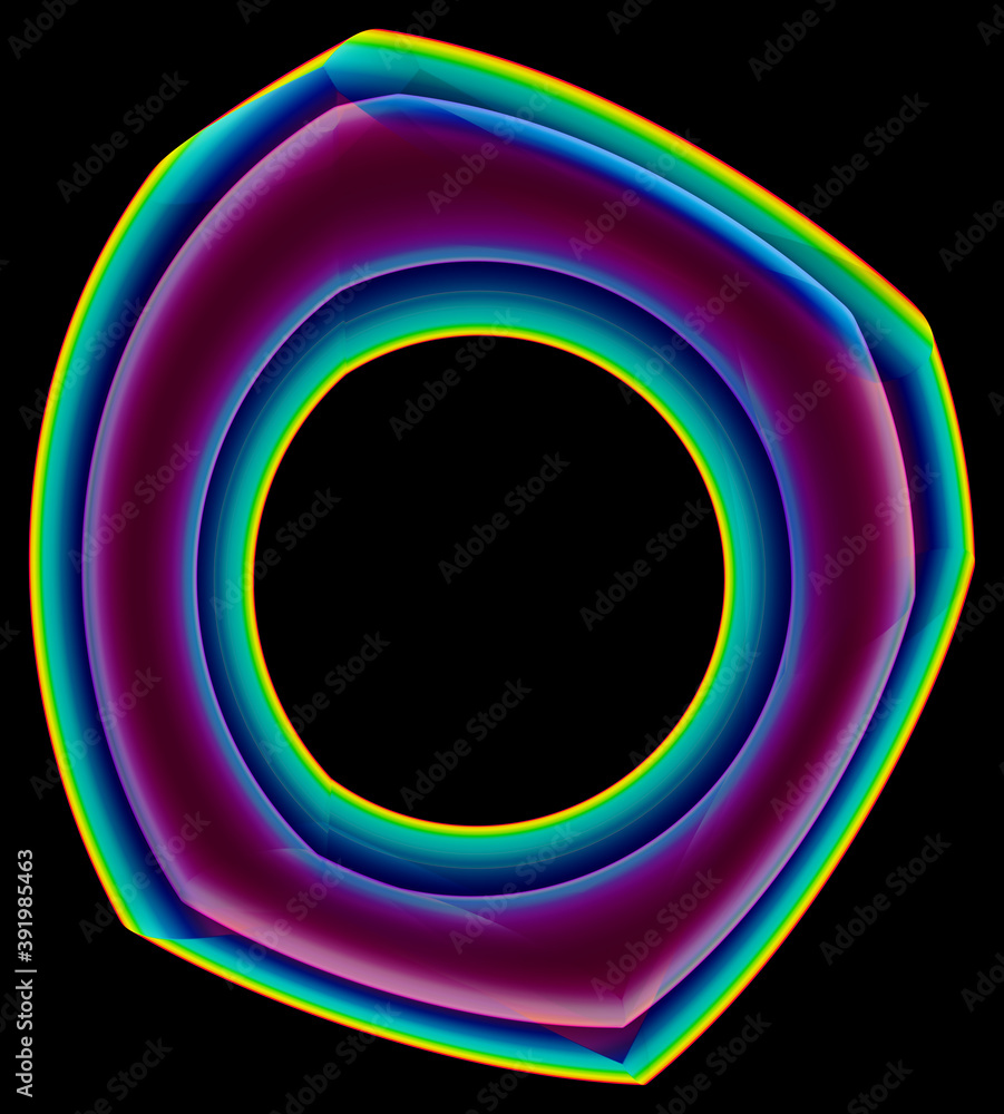 Poster fashionable 3d shape abstraction for design