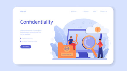 Cyber or web security specialist web banner or landing page
