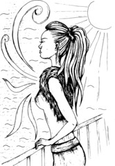 Woman Abstract Sketch Artistic Vector