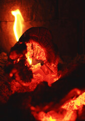 Burning fire wood. Background