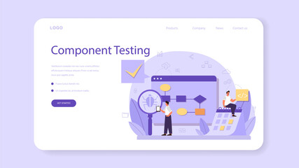 Testing software web banner or landing page. Application