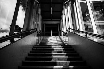 Black and white stairway