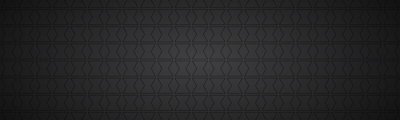 Black abstract header. Modern vector widescreen banner. Simple texture illustration