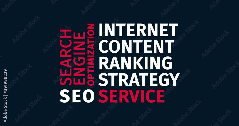 Canvas Prints seo. search engine optimization. animated word cloud text. kinetic typography animation.