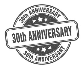 30th anniversary stamp. 30th anniversary label. round grunge sign
