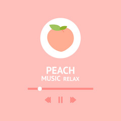 Peach relax icon. Cute style playlist. Pastel color playlist. Relaxing music background.