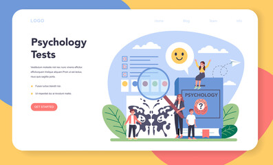 Psychology web banner or landing page. Mental and emotional
