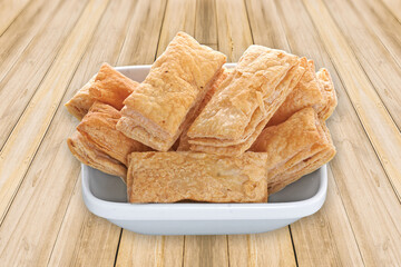 indian khari or kharee or salty Puff Pastry Snacks, with tea, Khari bread Rusk, Puff Pastry Snacks,...
