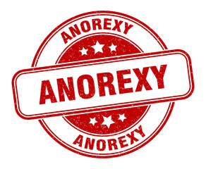 anorexy stamp. anorexy label. round grunge sign