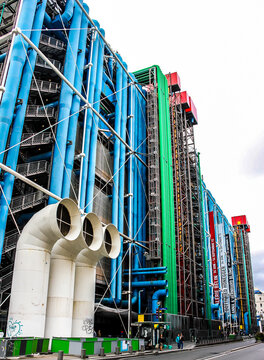 The Pompidou Centre. The Public Information Library and the museum of Modern art. Paris, France