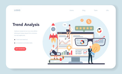 Trend watcher web banner or landing page. Specialist in tracking