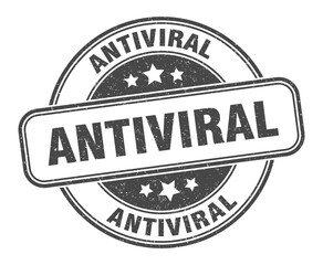 antiviral stamp. antiviral label. round grunge sign
