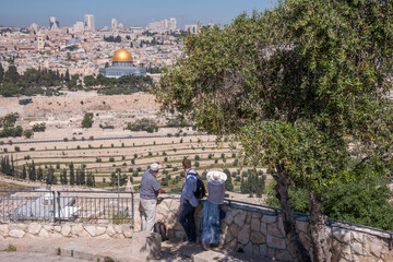 Vista de Jerusalén desde el monte de Los Olivos en Israel