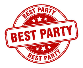 best party stamp. best party label. round grunge sign