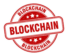 blockchain stamp. blockchain label. round grunge sign