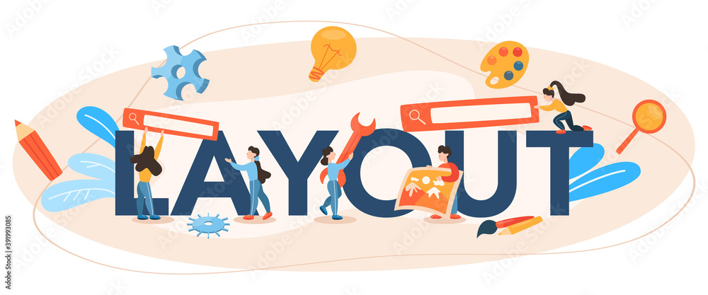 Poster layout typographic header. web development, mobile app