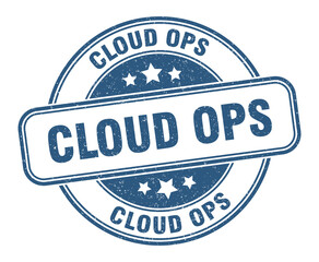 cloud ops stamp. cloud ops label. round grunge sign