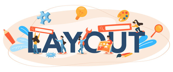 Layout typographic header. Web development, mobile app