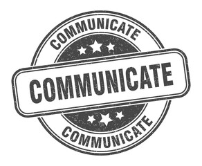 communicate stamp. communicate label. round grunge sign