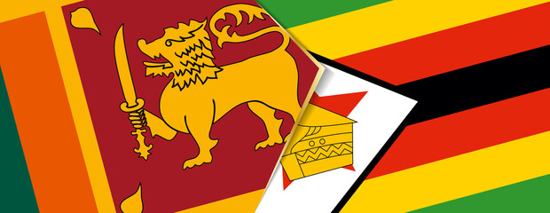 Sri Lanka and Zimbabwe flags, two vector flags.