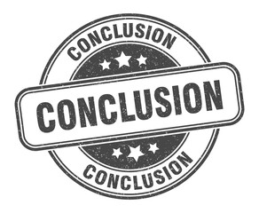 conclusion stamp. conclusion label. round grunge sign