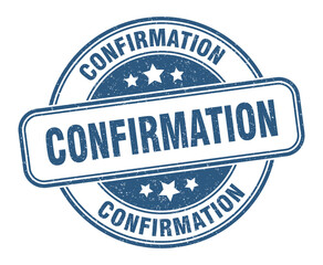 confirmation stamp. confirmation label. round grunge sign