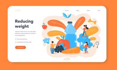 Slimming specialist web banner or landing page. Diet, plan,