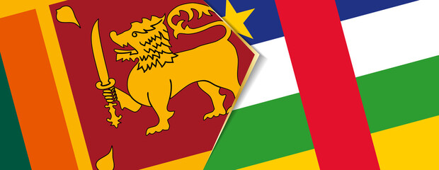 Sri Lanka and Central African Republic flags, two vector flags.