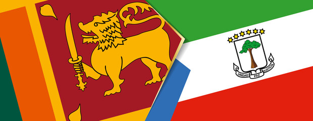 Sri Lanka and Equatorial Guinea flags, two vector flags.