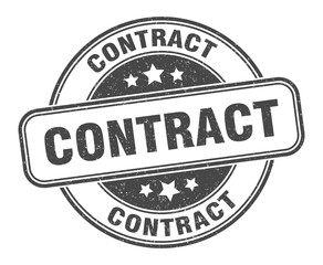 contract stamp. contract label. round grunge sign