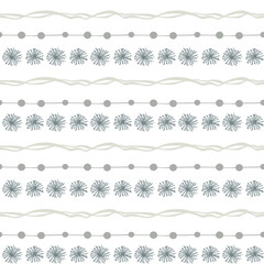 Winter decorative snowflakes and doodle lines
