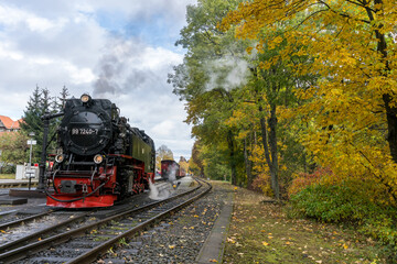 The Brockenbahn locomotive of the Harz mountain national park