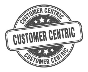 customer centric stamp. customer centric label. round grunge sign