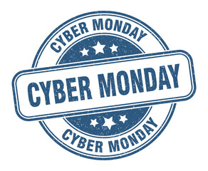 cyber monday stamp. cyber monday label. round grunge sign