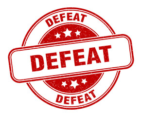 defeat stamp. defeat label. round grunge sign