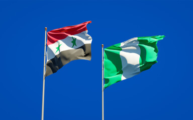 Beautiful national state flags of Syria and Nigeria.