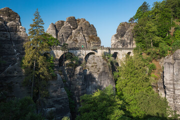 Bastei in Saxon Switzerland (Saechsische Schweiz). Germany