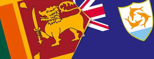 Sri Lanka and Anguilla flags, two vector flags.